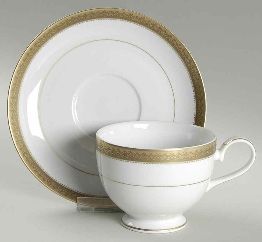 Gold Crown Footed Cup & Saucer Set by Mikasa-1