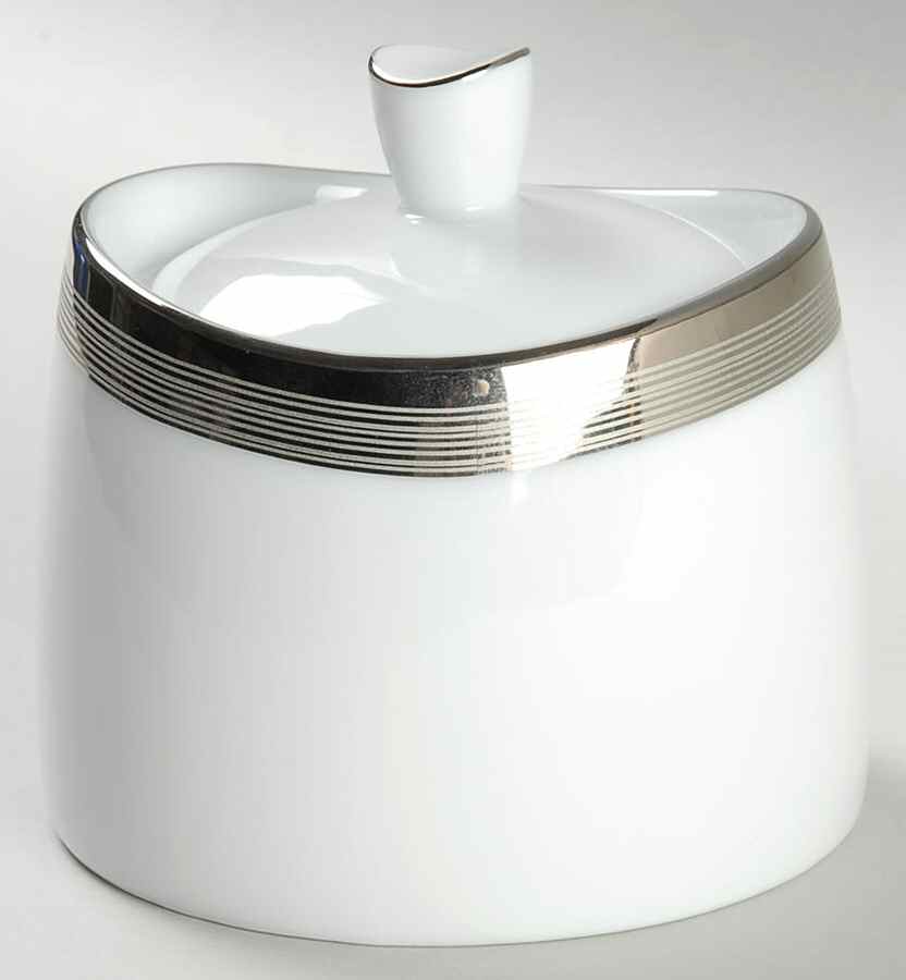 Ridge Platinum Sugar Bowl & Lid by Mikasa-1