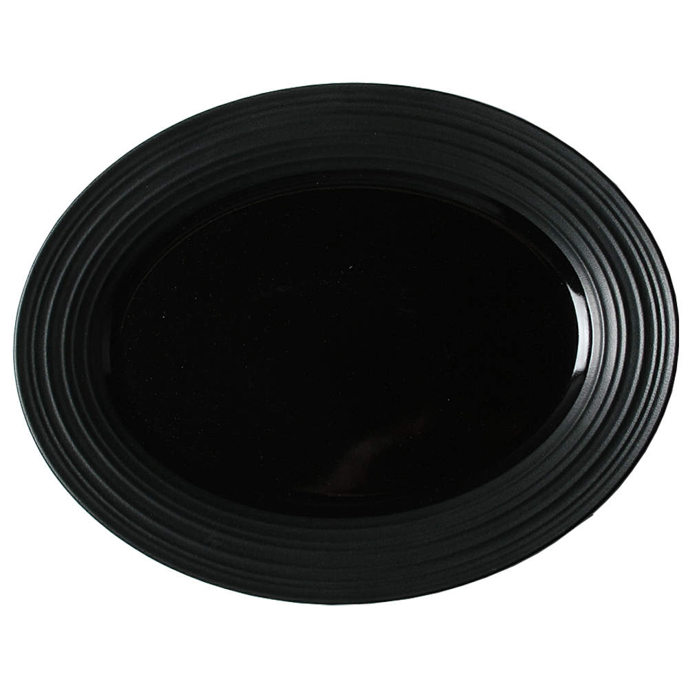 Swirl Black 14" Oval Serving Platter by Mikasa-1