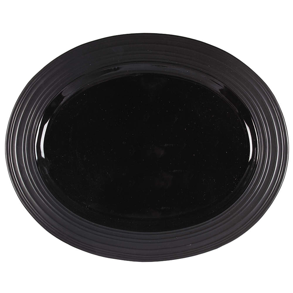 Swirl Black 20" Oval Serving Platter by Mikasa-1
