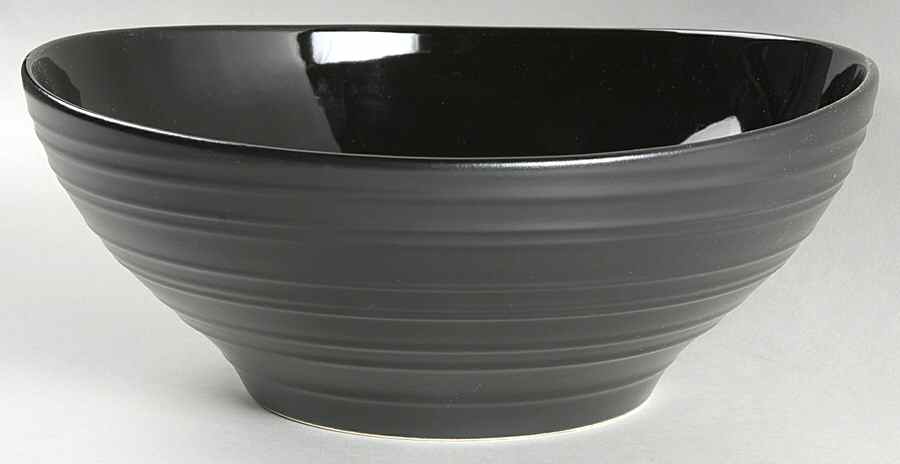 Swirl Black 9" Round Vegetable Bowl by Mikasa-1