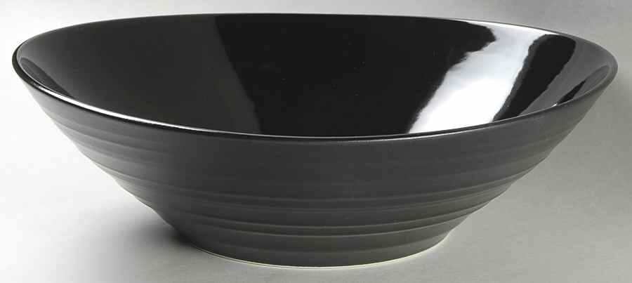 Swirl Black 12" Pasta Serving Bowl by Mikasa-1