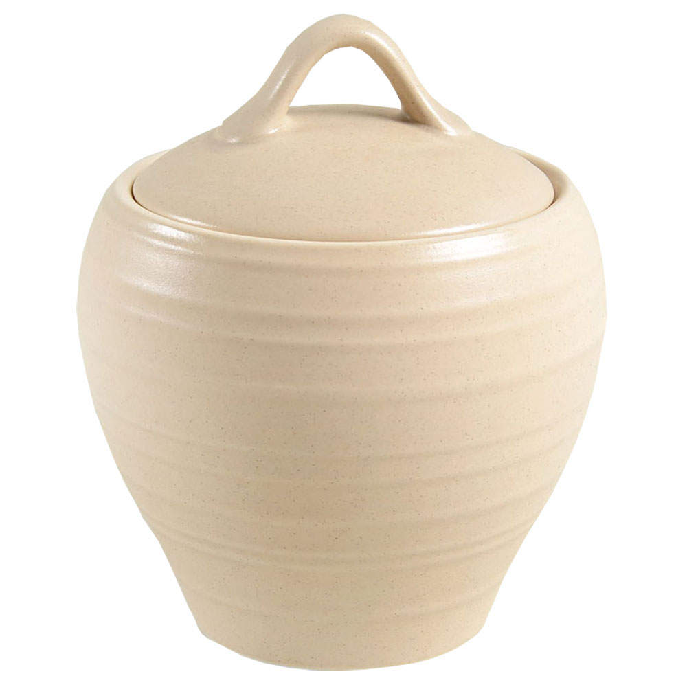 Swirl Tan Sugar Bowl & Lid by Mikasa-1