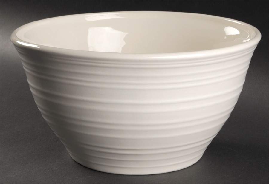 Swirl White 10" Large Salad Serving Bowl by Mikasa-1