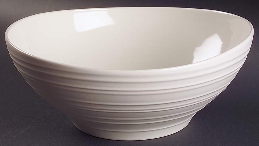 Swirl White 9" Round Vegetable Bowl by Mikasa-1