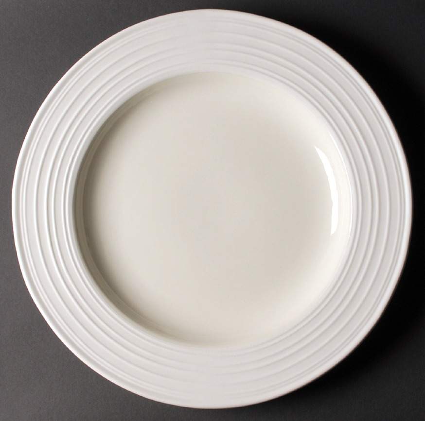 Swirl White 16" Deep Round Platter by Mikasa-1