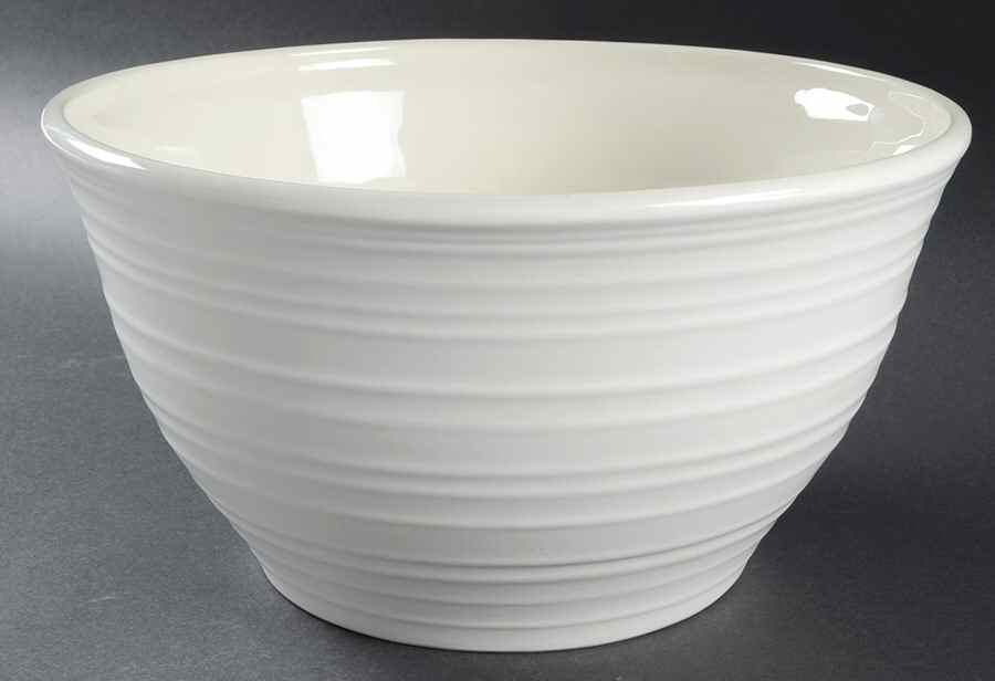 Swirl White 10" Large Salad Serving Bowl by Mikasa-1