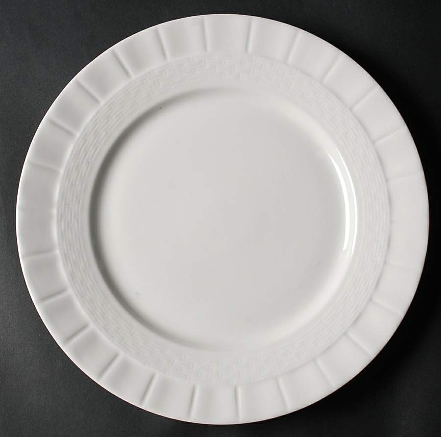 Basletweave White Dinner Plate by Martha Stewart-1