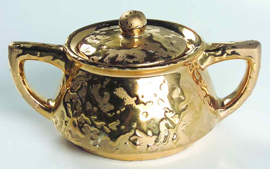 Golden Brocade Sugar Bowl & Lid by Nelson McCoy-1