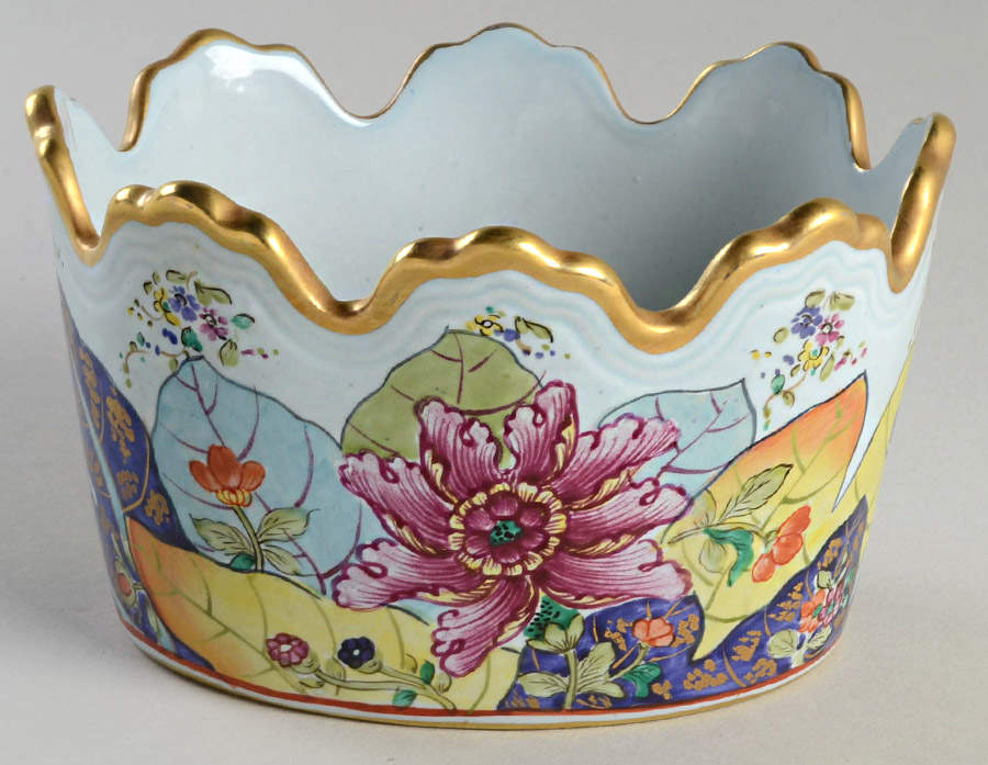 Tobacco Leaf Monteith Bowl by Mottahedeh-1