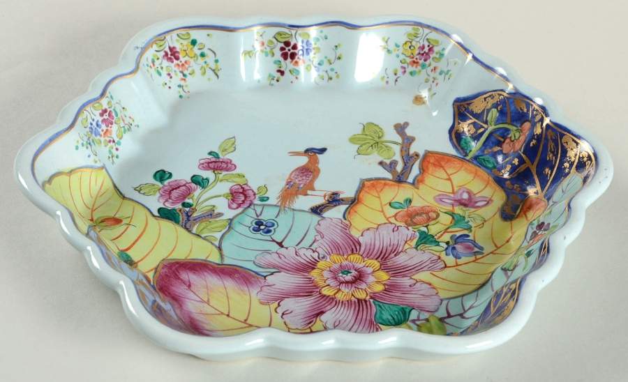 Tobacco Leaf 7" Hexagonal Tray by Mottahedeh-1