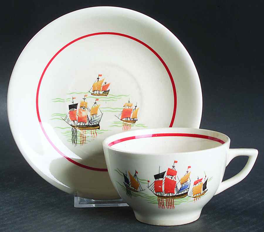 MTC90 Footed Cup & Saucer Set by Mount Clemens-1