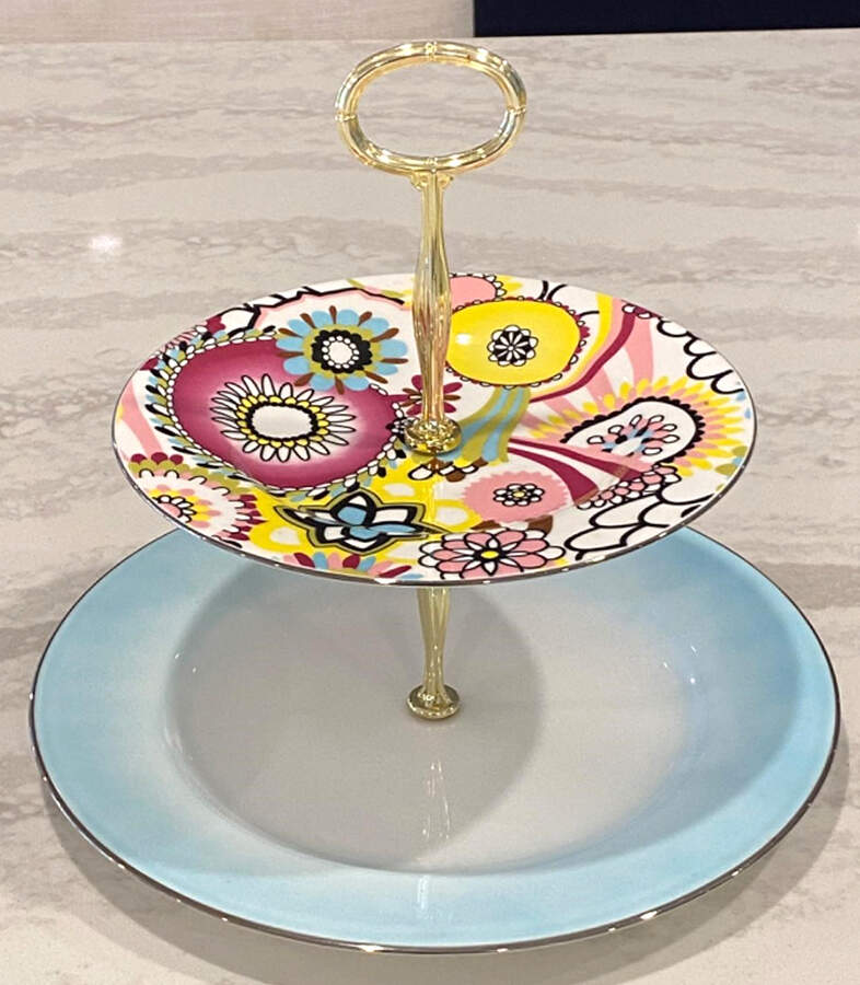 Margherita 2 Tiered Serving Tray (Dinner & Salad Plate) by Missoni Home-1
