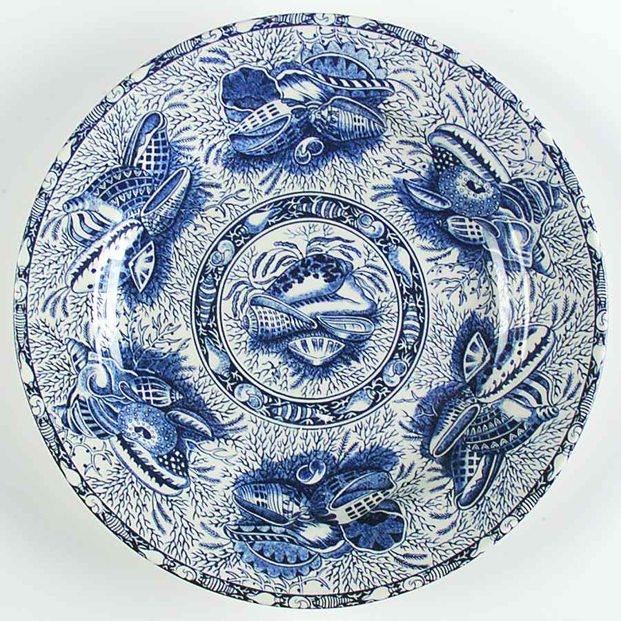 Torquay Blue (Smooth, No Trim) Dinner Plate by Mottahedeh-1