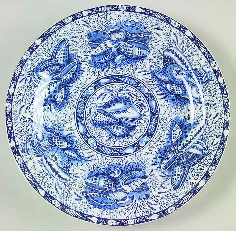Torquay Blue (Smooth, No Trim) Salad/Dessert Plate by Mottahedeh-1