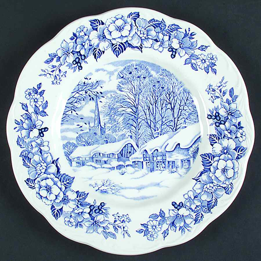 Stratford on Avon Blue Dinner Plate by J & G Meakin-1