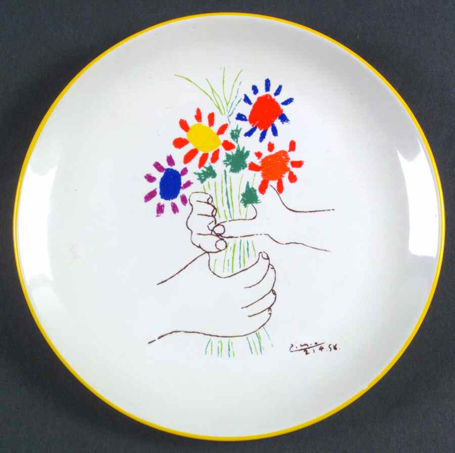 Hands and Flowers Salad Plate by Masterpiece Editions-1