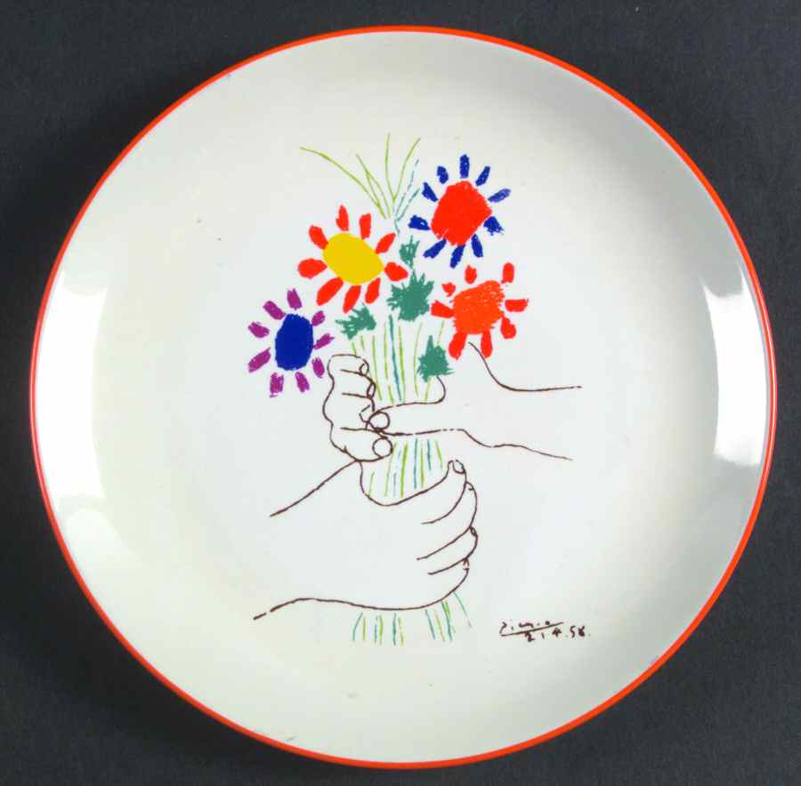 Hands and Flowers Salad Plate by Masterpiece Editions-1