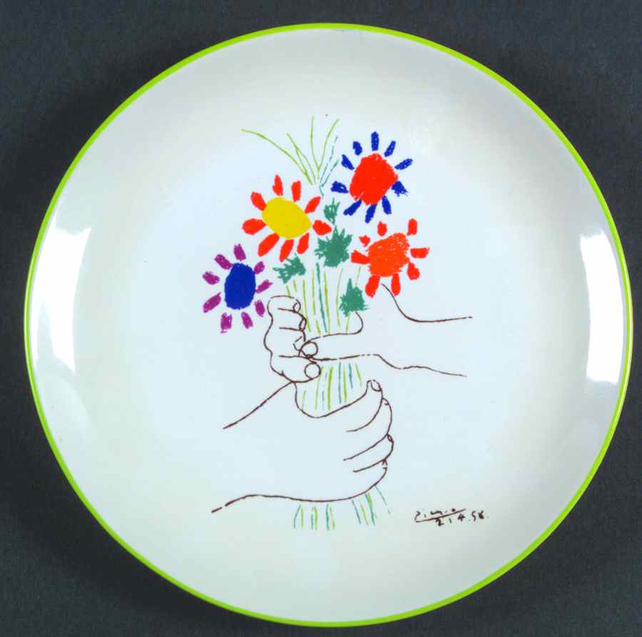 Hands and Flowers Salad Plate by Masterpiece Editions-1