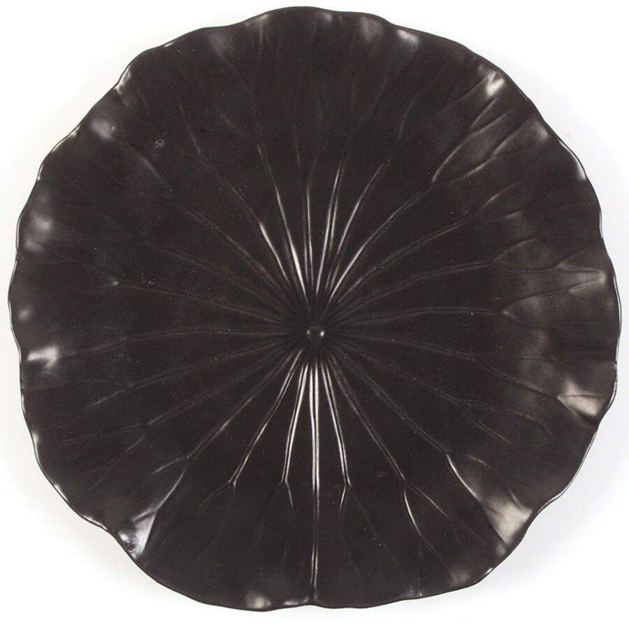 Lotus Black (Matte) Dinner Plate by Metlox - Poppytrail - Vernon-1