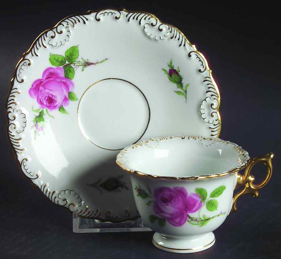 MSS129 Footed Demitasse Cup & Saucer Set by Meissen (Germany)-1