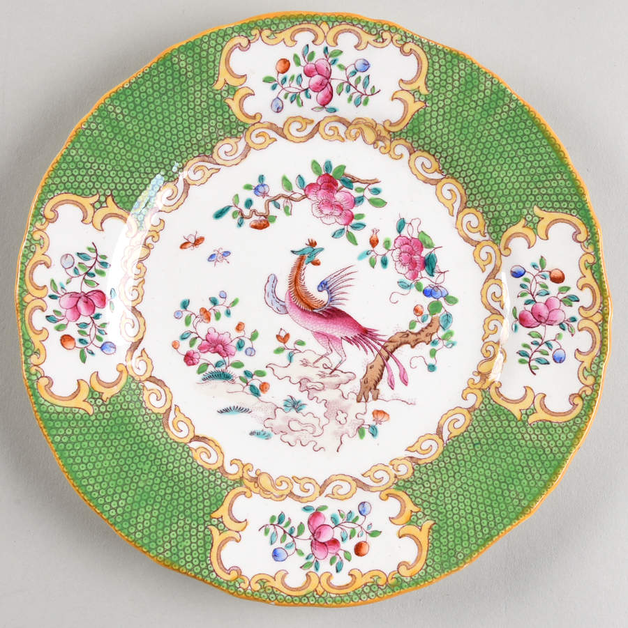 Cockatrice Green (Scalloped, Yellow Trim) Dessert/Pie Plate by Minton-1