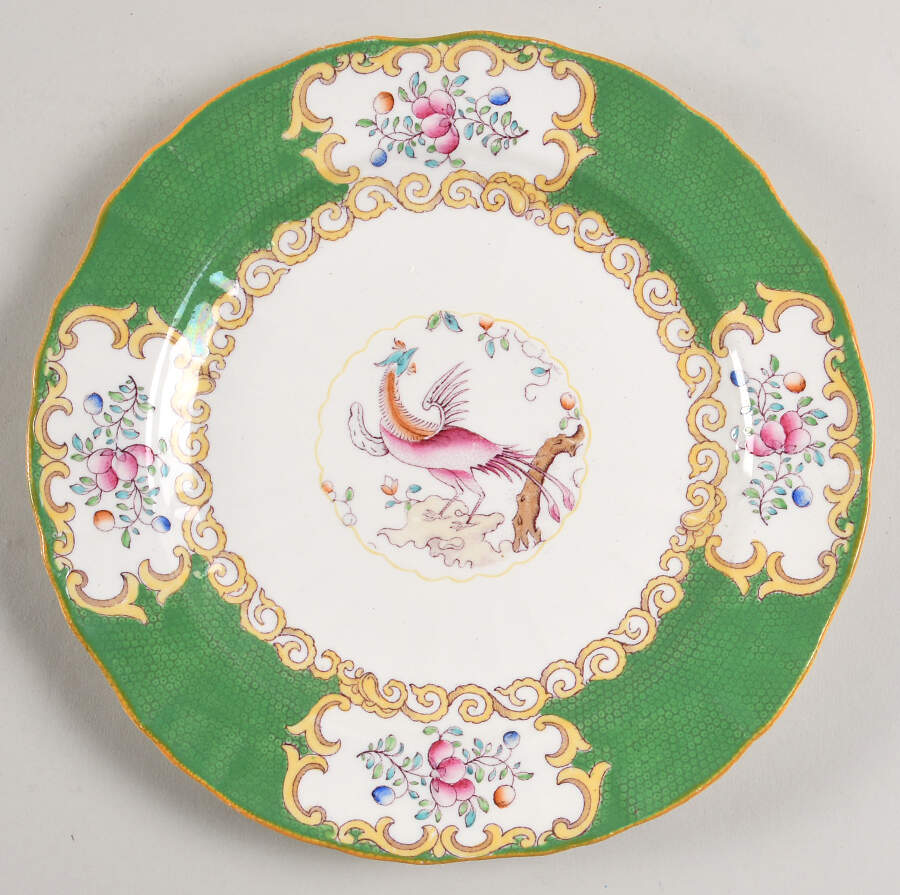 Cockatrice Green (Scalloped, Yellow Trim) Luncheon Plate by Minton-1