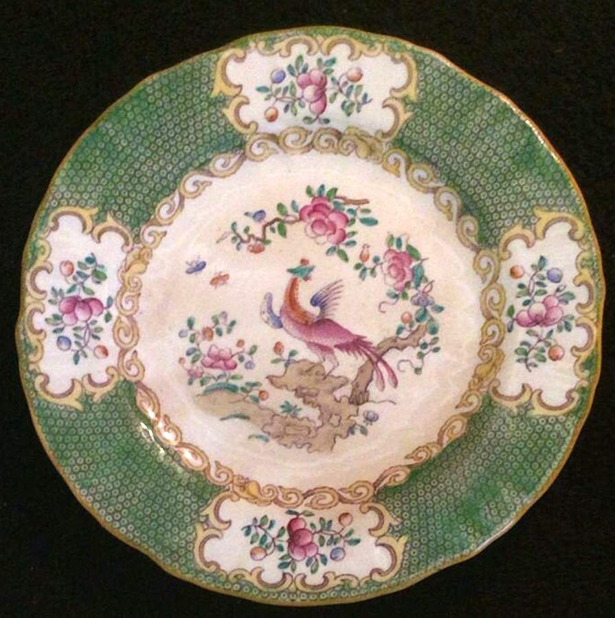 Cockatrice Green (Scalloped, Yellow Trim) Saucer for Ramekin by Minton-1