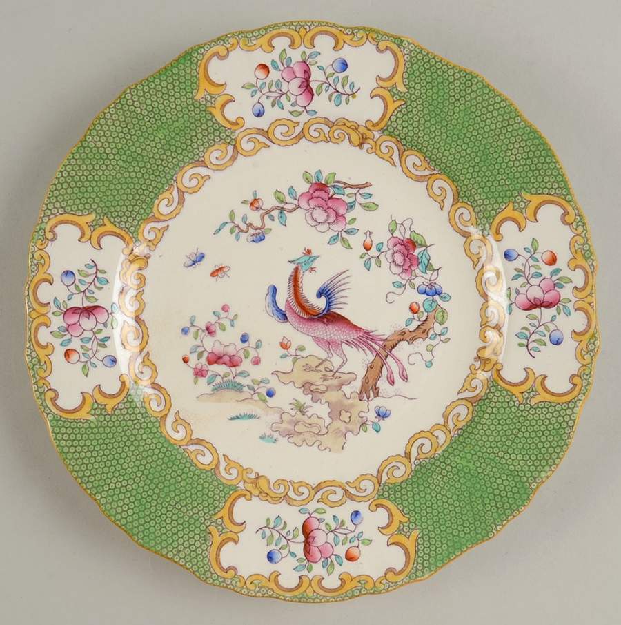 Cockatrice Green (Scalloped, Yellow Trim) Salad Plate by Minton-1