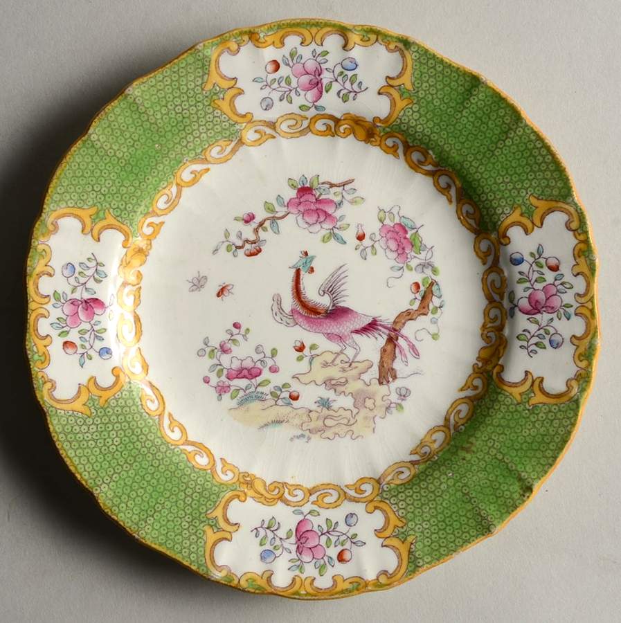 Cockatrice Green (Scalloped, Yellow Trim) Bread & Butter Plate by Minton-1