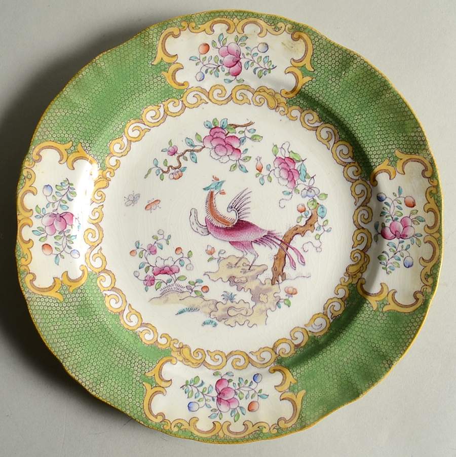 Cockatrice Green (Scalloped, Yellow Trim) Luncheon Plate by Minton-1