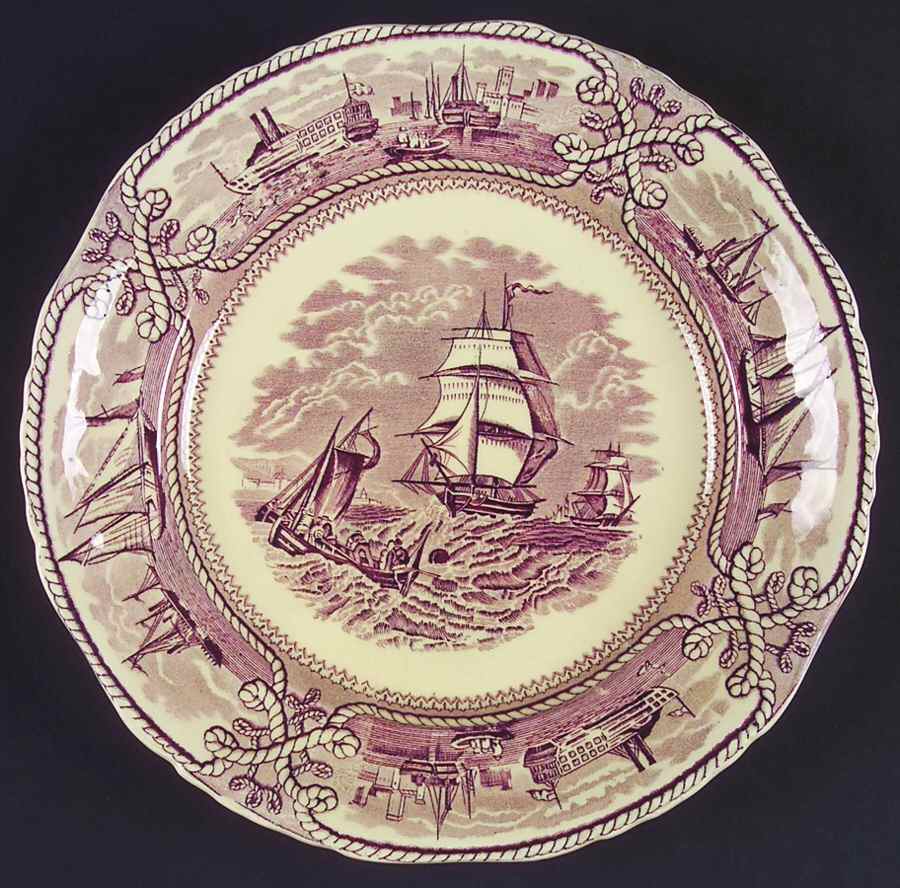 American Marine Mulberry (Scalloped) Dinner Plate by Mason's-1