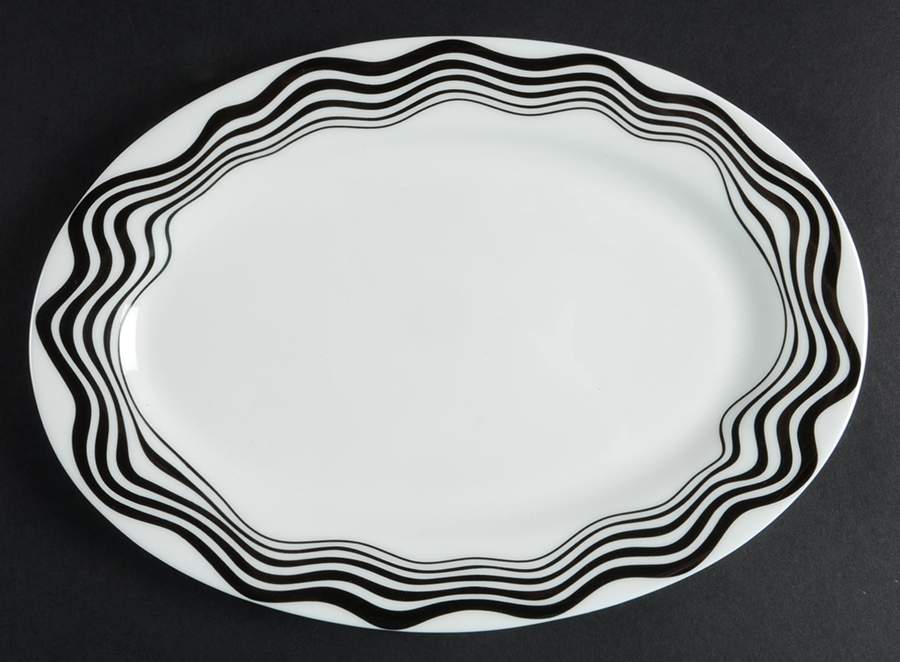 Bianco Nero 10" Oval Serving Platter by Missoni Home-1