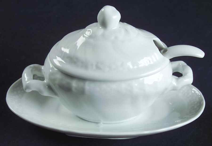 Medici Mustard with Attached Underplate, Lid and Spoon by Mikasa-1
