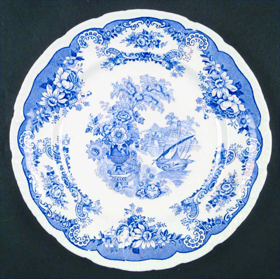 Bombay Blue (Scalloped) Dinner Plate by John Maddock & Sons-1