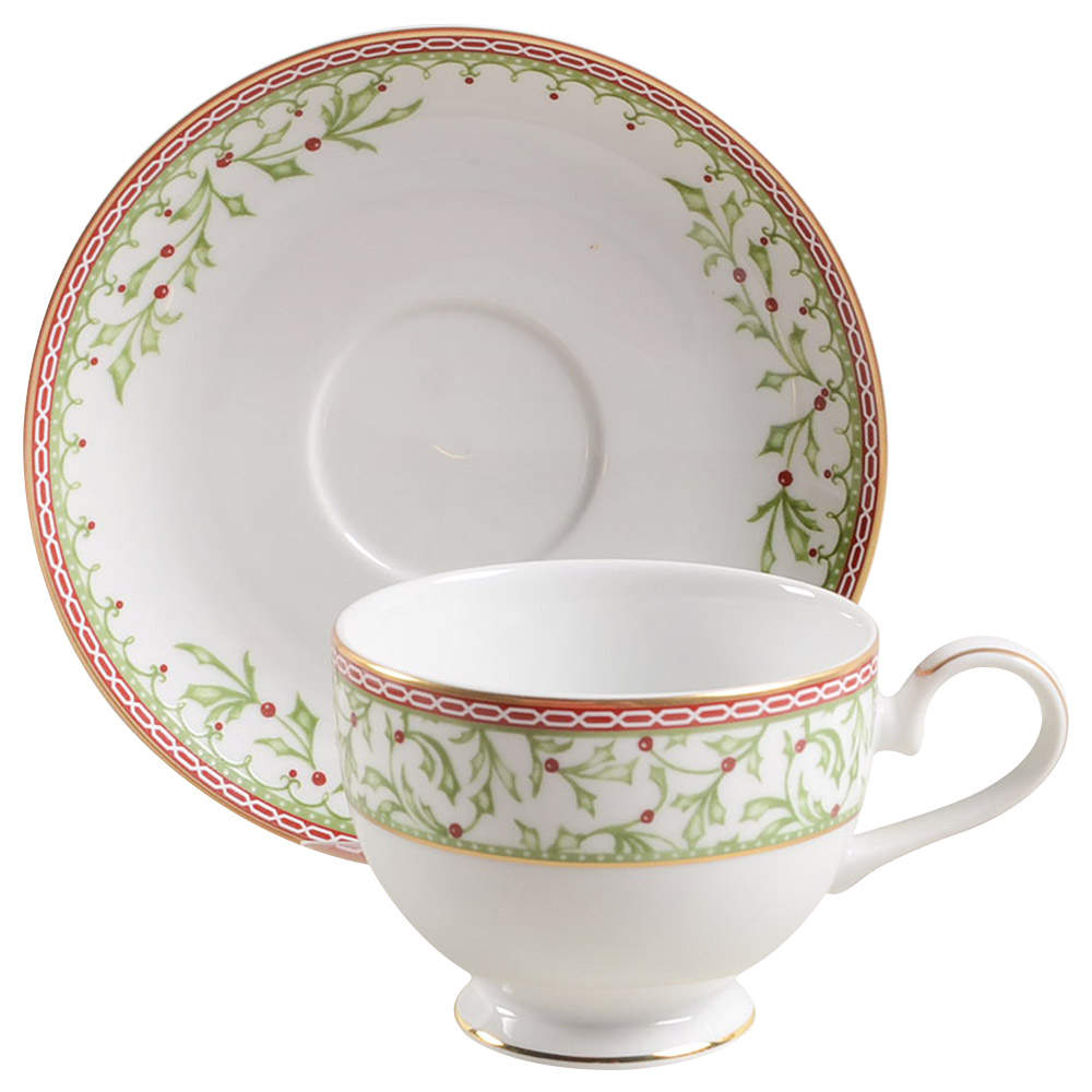Holiday Traditions Footed Cup & Saucer Set by Mikasa-1