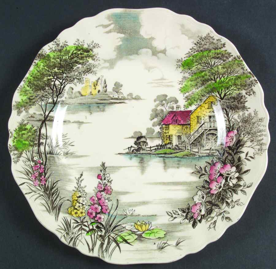 Olde Avon Dale (Multicolor with Yellow) Dinner Plate by J & G Meakin-1