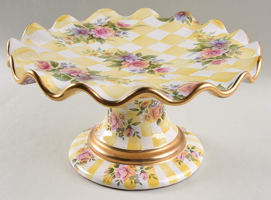 Lemon Curd 12" Diameter Pedestal Cake Stand by MacKenzie-Childs-1