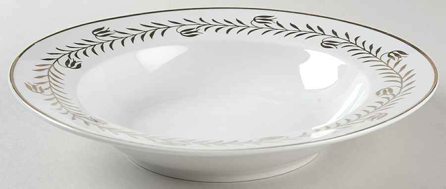 Golden Wreath Large Rim Soup Bowl by Martha Stewart-1