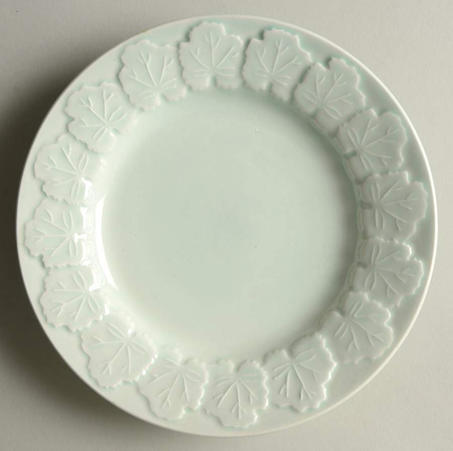 Blue Embossed Cabbage Leaf Salad Plate by Martha Stewart-1