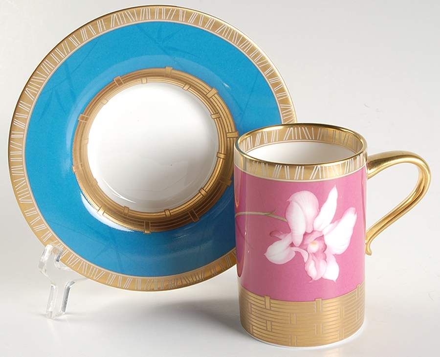 Orchid Flat Cup & Saucer Set by Minton-1