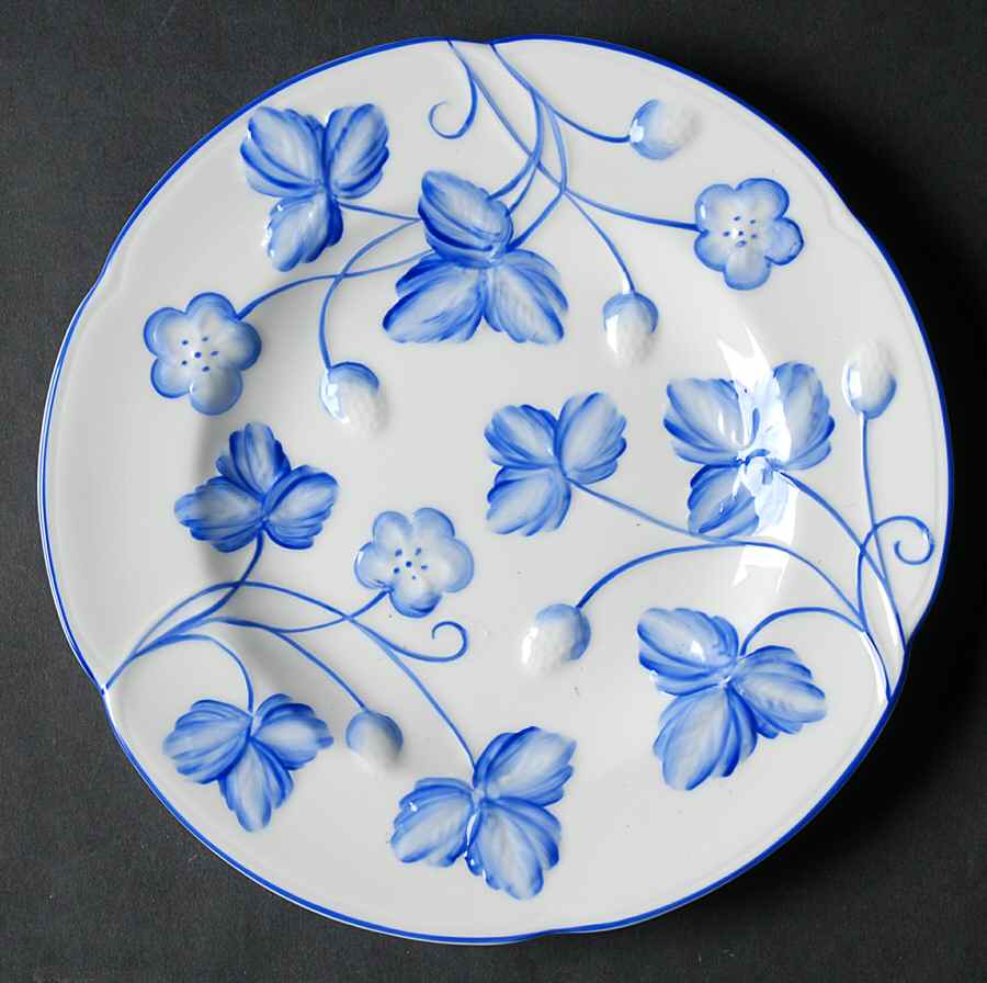 Victoria Strawberry Blue Bread & Butter Plate by Minton-1