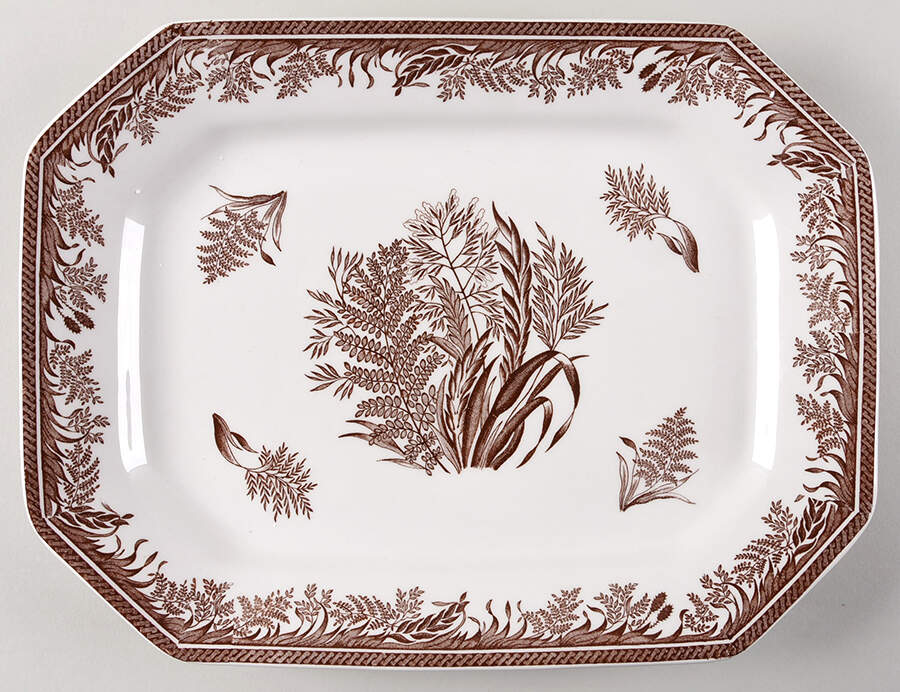 Danish Fern 12" Oval Serving Platter by Martha Stewart-1