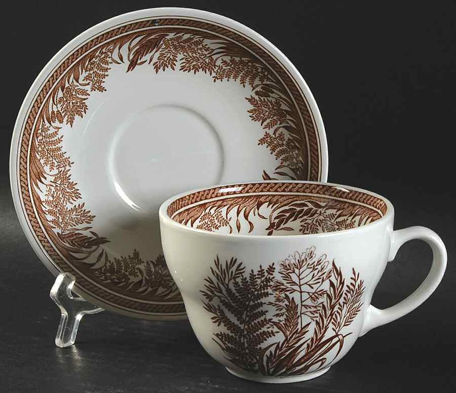 Danish Fern Breakfast Cup & Saucer Set by Martha Stewart-1
