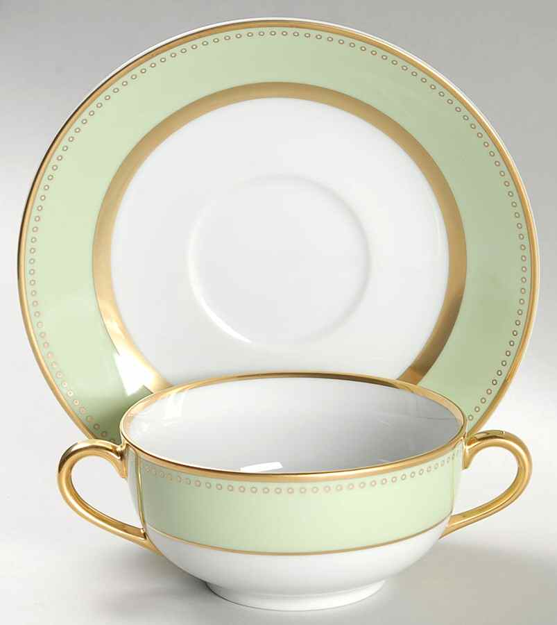 Carolina Verde Flat Cream Soup Bowl & Saucer Set by Marc Blackwell-1