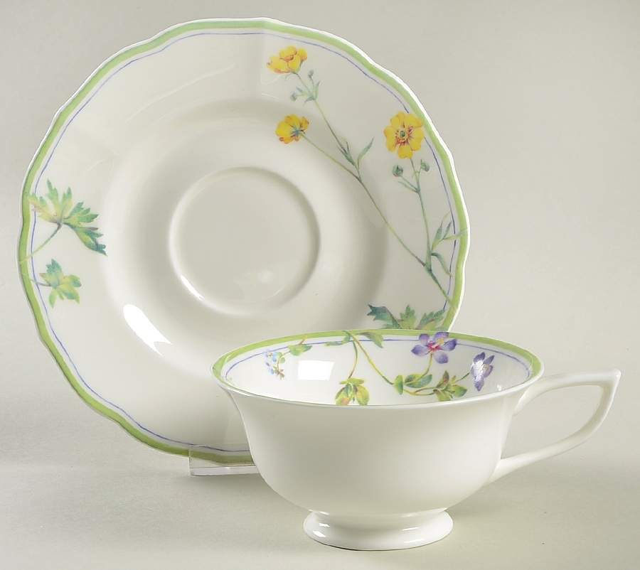 Floral Festival Footed Cup & Saucer Set by Mikasa-1