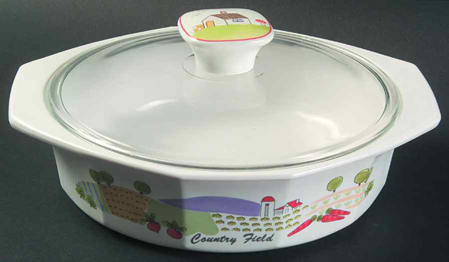 Country Field 1 Pt Round Covered Casserole by Mikasa-1