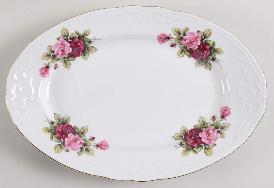 Vienna Rose 13" Oval Serving Platter by Menuet (Poland)-1