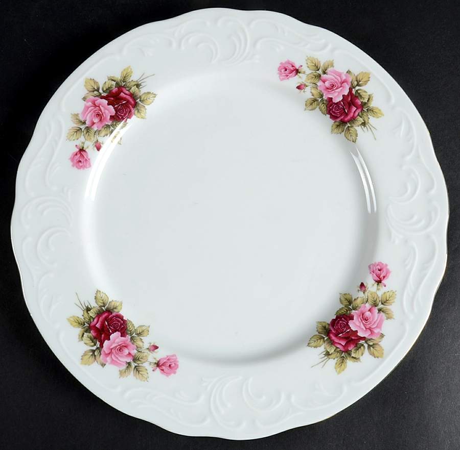 Vienna Rose Dinner Plate by Menuet (Poland)-1
