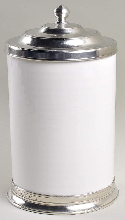 Convivio White Medium Canister & Lid by Match Pewter-1